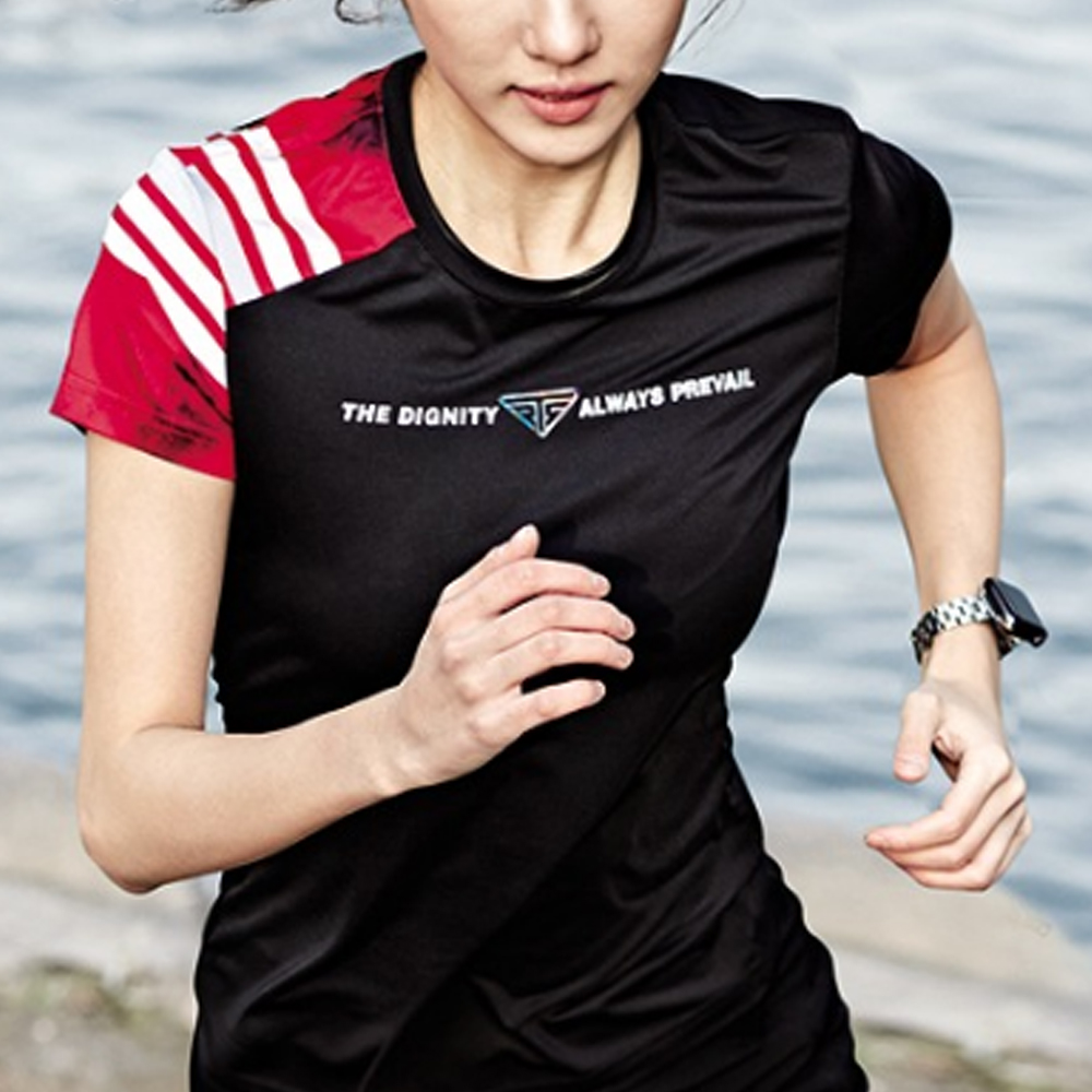 패기앤코 여성 기능성 라운드 반팔 티셔츠 FST-695 여자 운동 스포츠 상의 운동복